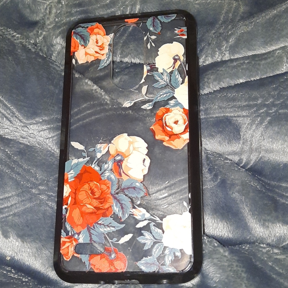 Lg stylo 3 case (clear w roses)